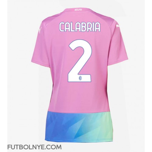 Camiseta AC Milan Davide Calabria #2 Tercera Equipación para mujer 2023-24 manga corta